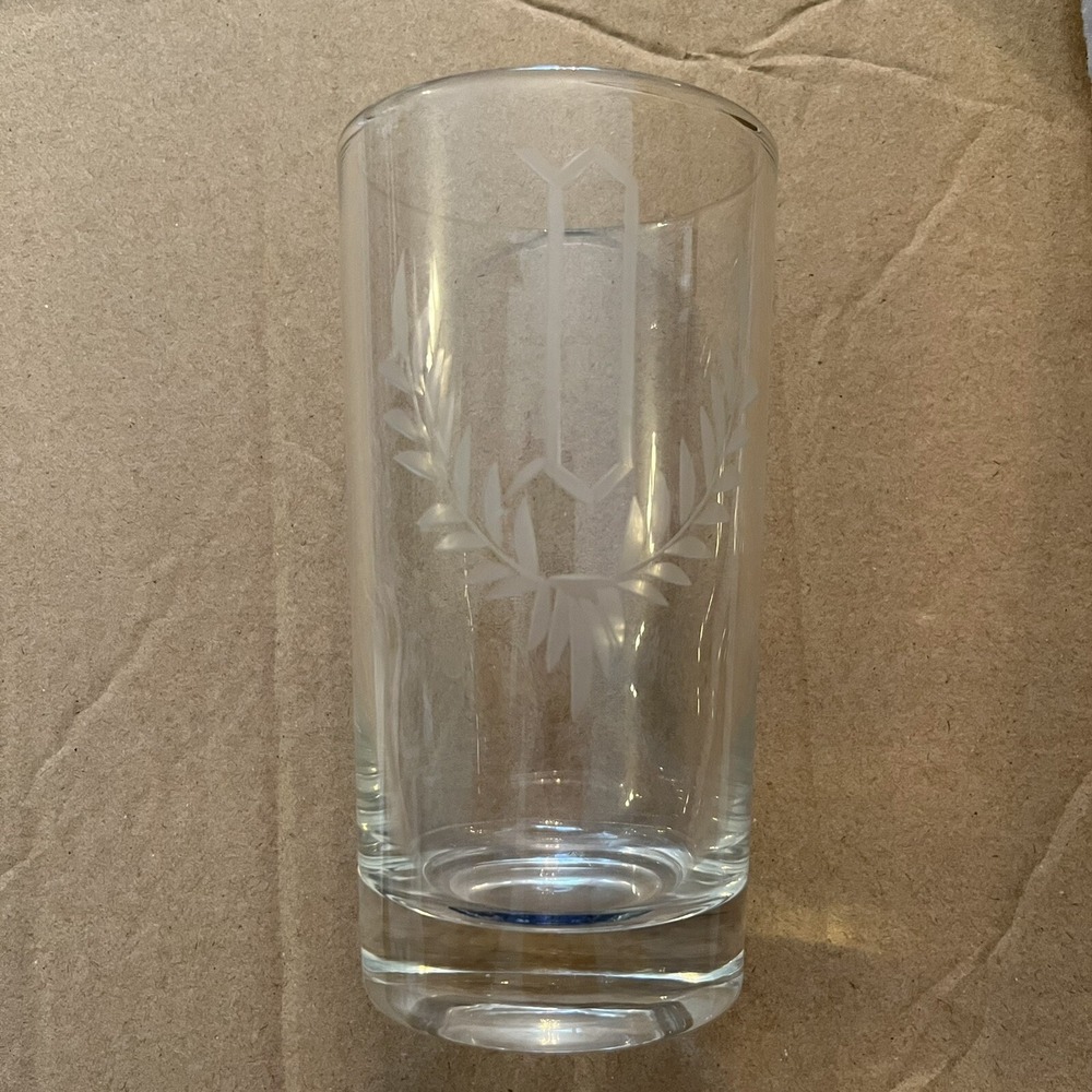 Vintage Etched Monogrammed "D" Set Of 3 Glasses 5.5" Tall - Picture 3 of 4